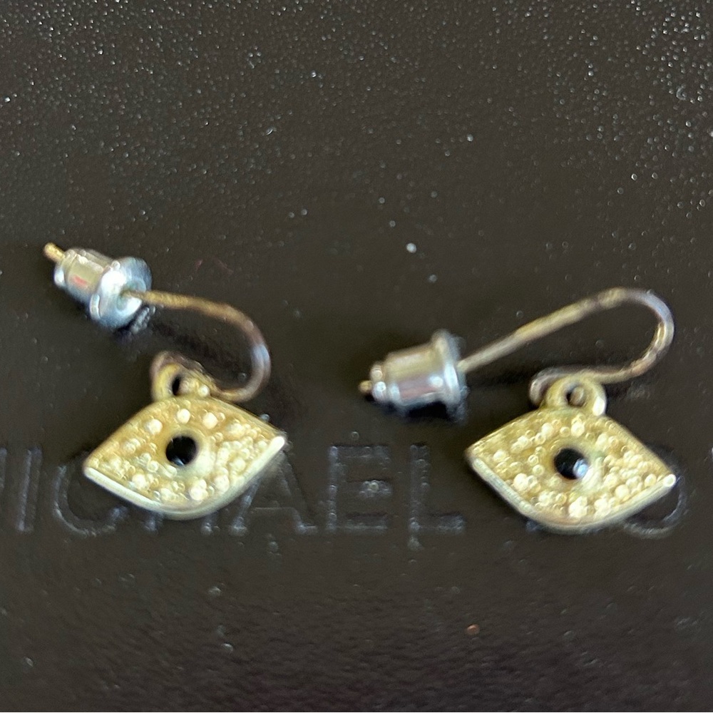 Gold evil eye earrings
